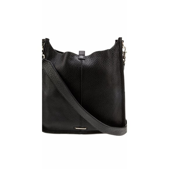 Rebecca Minkoff Calfskin Black Studded Leather Satchel Crossbody Bag Handbag - Picture 2 of 4